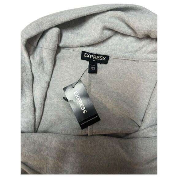 New Express Sweater Womens XS Gray Cowl Neck Asymmetrical Drop Shoulder Soft - Picture 5 of 13